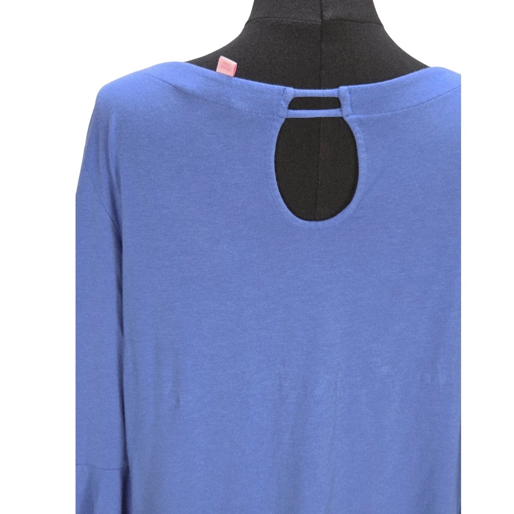 Women's Lilly Pulitzer XL Blue Boat Neck 3/4 Bell Sleeve Knit Top Coastal Resort - Picture 2 of 5